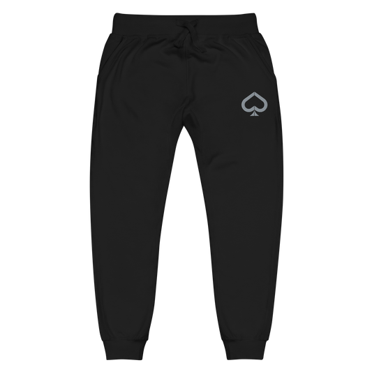 Chill Casino® Classic Embroidered Unisex Fleece Sweatpants - Black